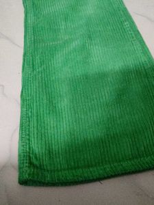 Green Corduroy Flare Leg Pants