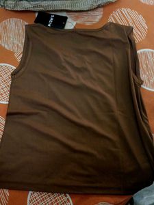 Brown Sleeveless Tank Top
