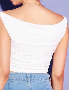 drapped white crop top