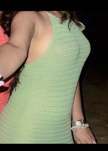 Green Crochet Mini Dress