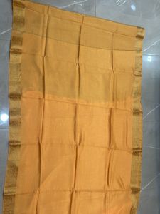 Elegant Orange Saree with Gold Border- New