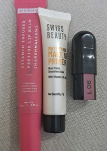 Lipstick, Primer And Lip Balm