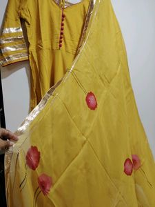 Anarkali Style Wd Pant And Dupatta