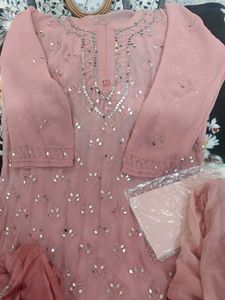 Party Wear Pure Georgette Mirror Work