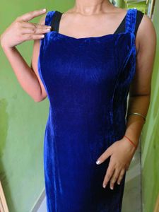 Blue Velvet Maxi Dress