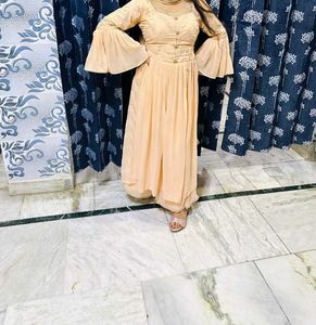 Peach Embroidered Kurta Set