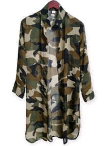 Camouflage Sheer Longline Shirt (Woman)