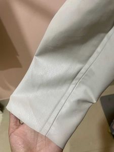 White Faux Leather Pants