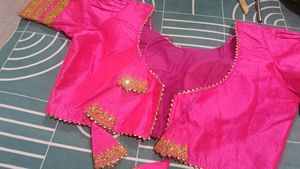 Hot Pink Colour Half Long Sleeve Blouse