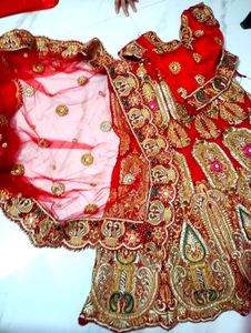 Red Embroidered Bridal Lehenga