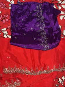 Red and Purple saree