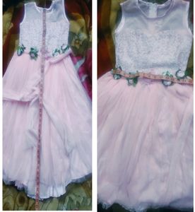 Party Wear Light Pink Gown (8-15) Girls Age Length