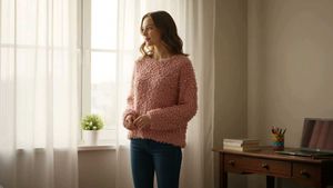 Pink Fuzzy Knit Sweater