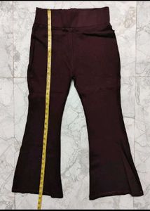 bootcut flared maroon brown trousers pants cotton