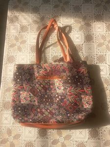 Patchwork Tote Bag with Matching Pouch