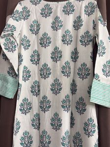 White Printed Kurta Set