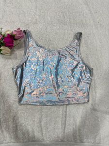 Shiny Silver Two-Piece Set