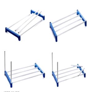 Blue &amp; White 4-Tier Shoe Rack