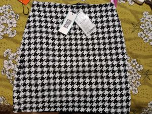 Brand New Black and White Checked Mini Skirt