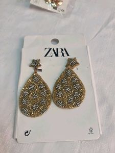 Zara Beaded Star Drop Earrings