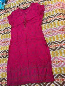 Pink Embroidered Kurta