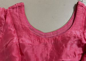 Women Pink Kurta With Plazo Pant For Festival |