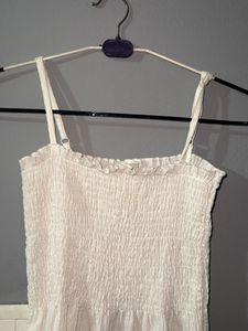 H&amp;m White Smoked Dress