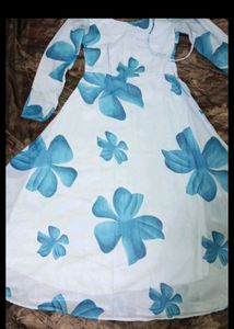 New/Unused Blue Georgette Gown With Dupatta