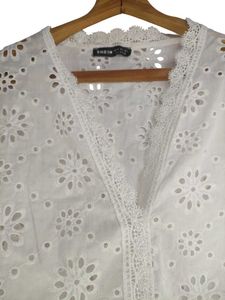 White Lace Eyelet Top