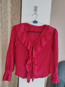 Stylish Ruffle V-Neck Top