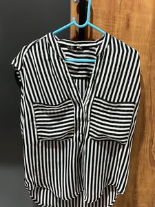 Striped Button-Up Blouse