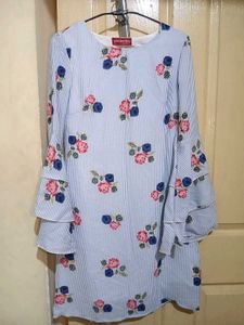 Striped Floral Print Dress size - S