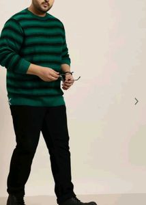 Striped Green Sweater (Plus Size)