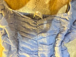 Blue Polka Dot Top.SIZE-28-34.BRAND NEW