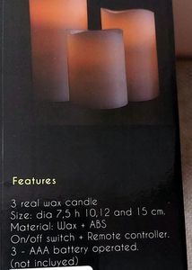 3 LED CANDLES WITH REMOTE CONTROL