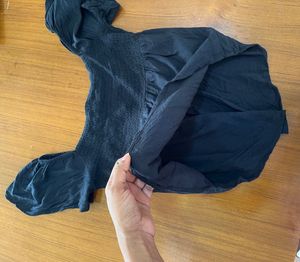 Bossini Black Smocked Top