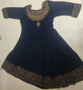 Anarkali Navy Blue Kurta &amp; Dupatta Set