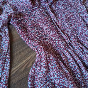 Maroon Square Neck Top