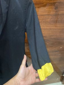 New Black Fashionable Sheer Long Top Women