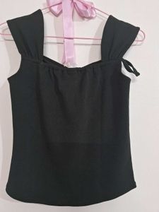 Black Tie Strap Tank Top