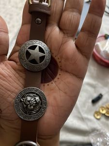 Metal And Leather Bracelete
