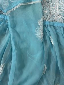 Blue Embroidered Tunic top kurti