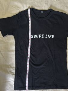 Tinder Black Half Sleeves T Shirt
