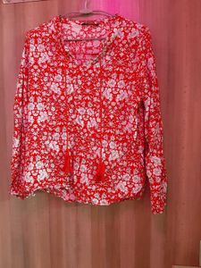 Floral Red Blouse