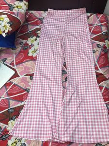 SSS Pink Gingham Flare Pants