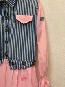 Striped Denim &amp; Pink Dress