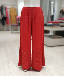 Red Printed Palazzos