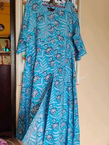 Blue Floral Print Kurti