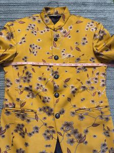 Floral Print Mandarin Collar blazer