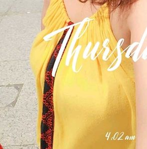 Yellow Peasant Top with Embroidered Detail